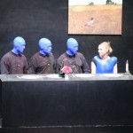 Danielle with all of the Blue Men